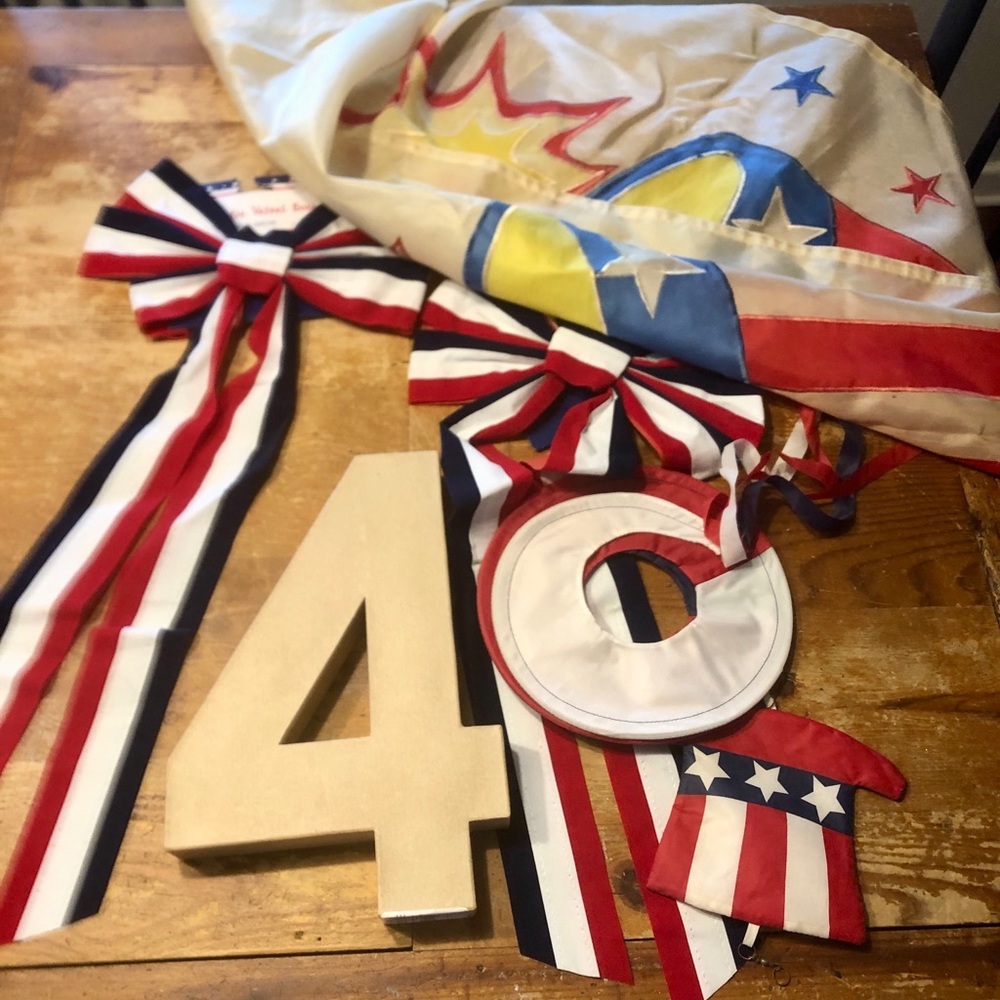 4th July Patriotic Red White & Blue Party Decorations Set - Home Party Supplies